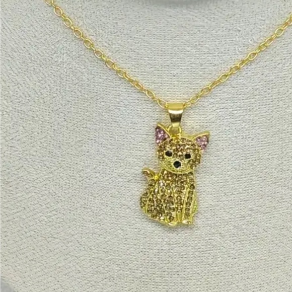 Cat Necklace/ Pendant Goldtone with Chain. Adorable ! - Picture 3 of 6